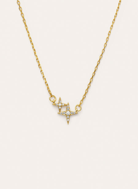 Duo Spark Silver Gold-Plated Necklace