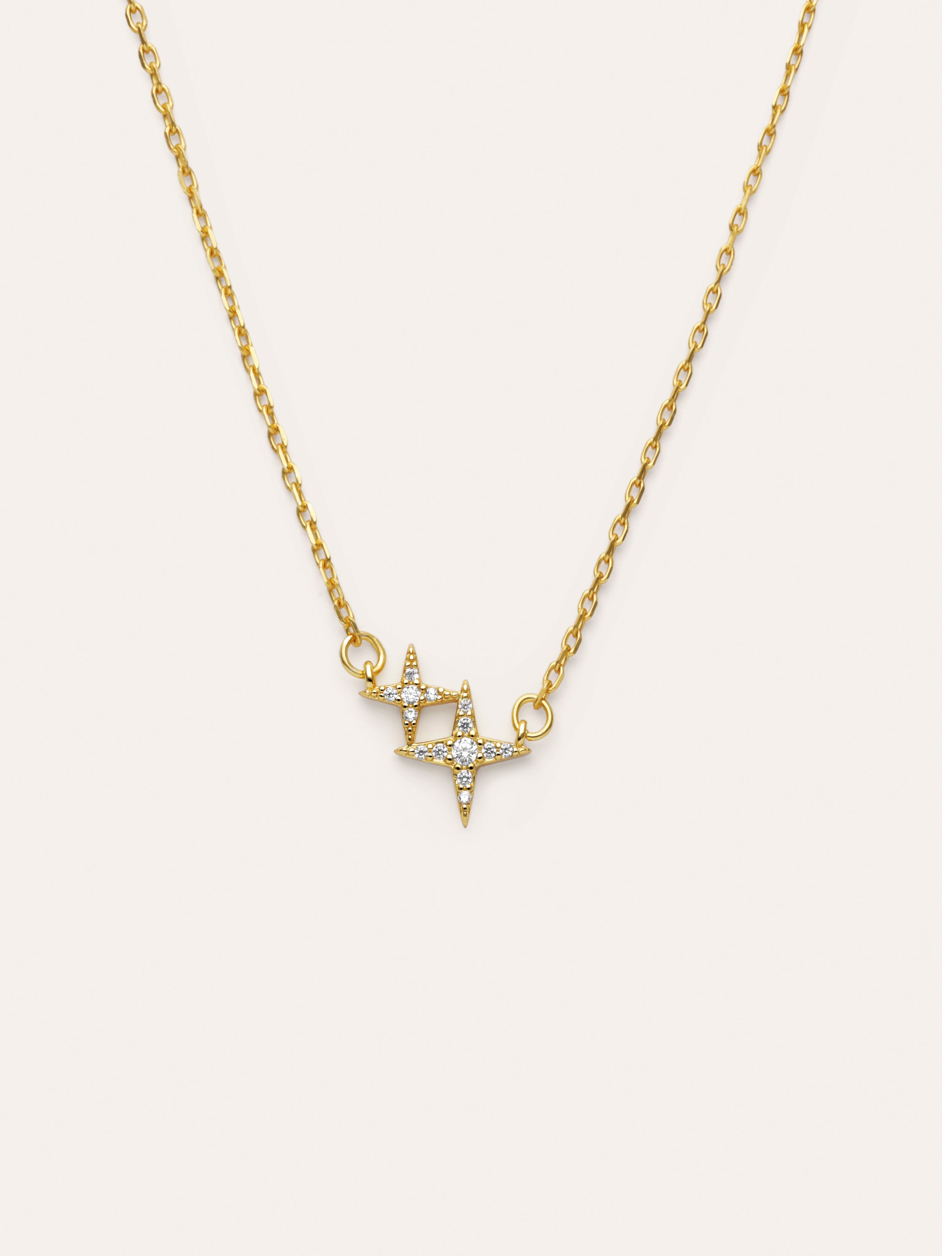 Duo Spark Silver Gold-Plated Necklace