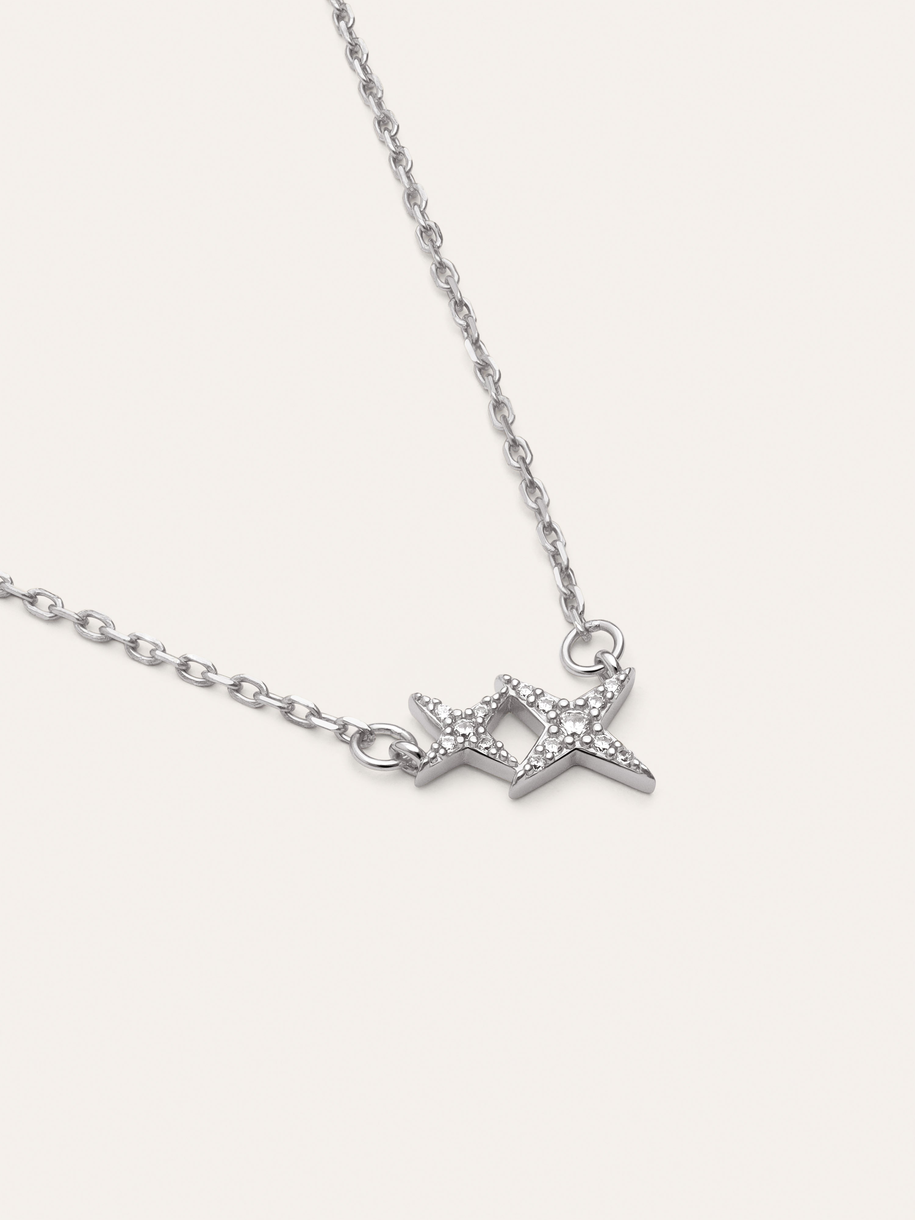 Duo Spark Silver Necklace