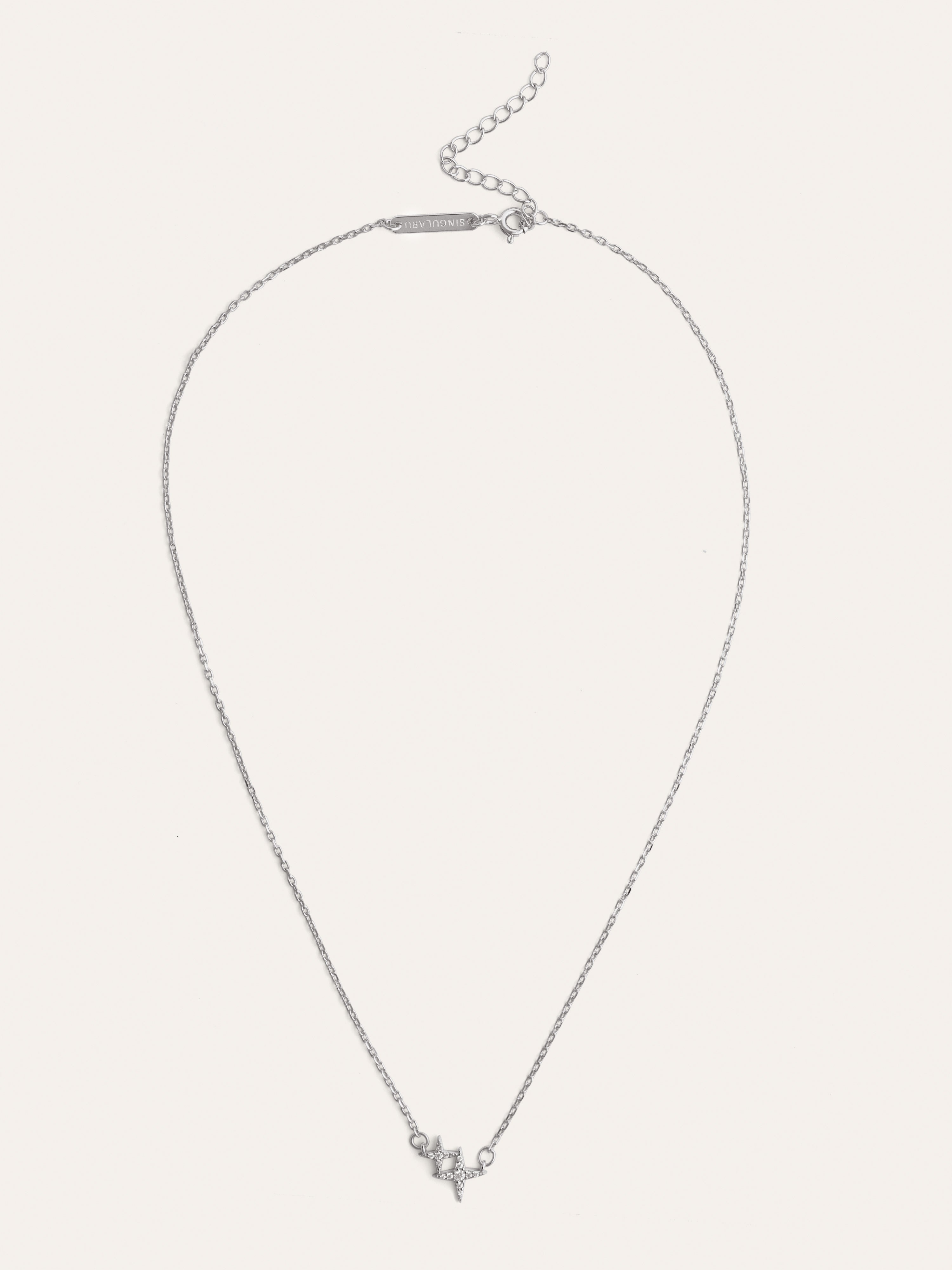 Duo Spark Silver Necklace