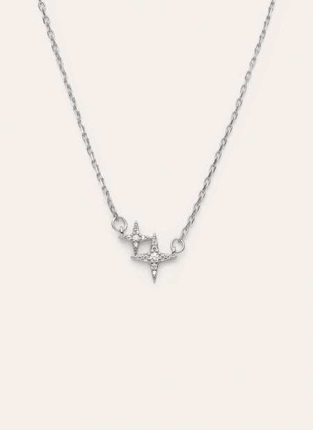 Duo Spark Silver Necklace