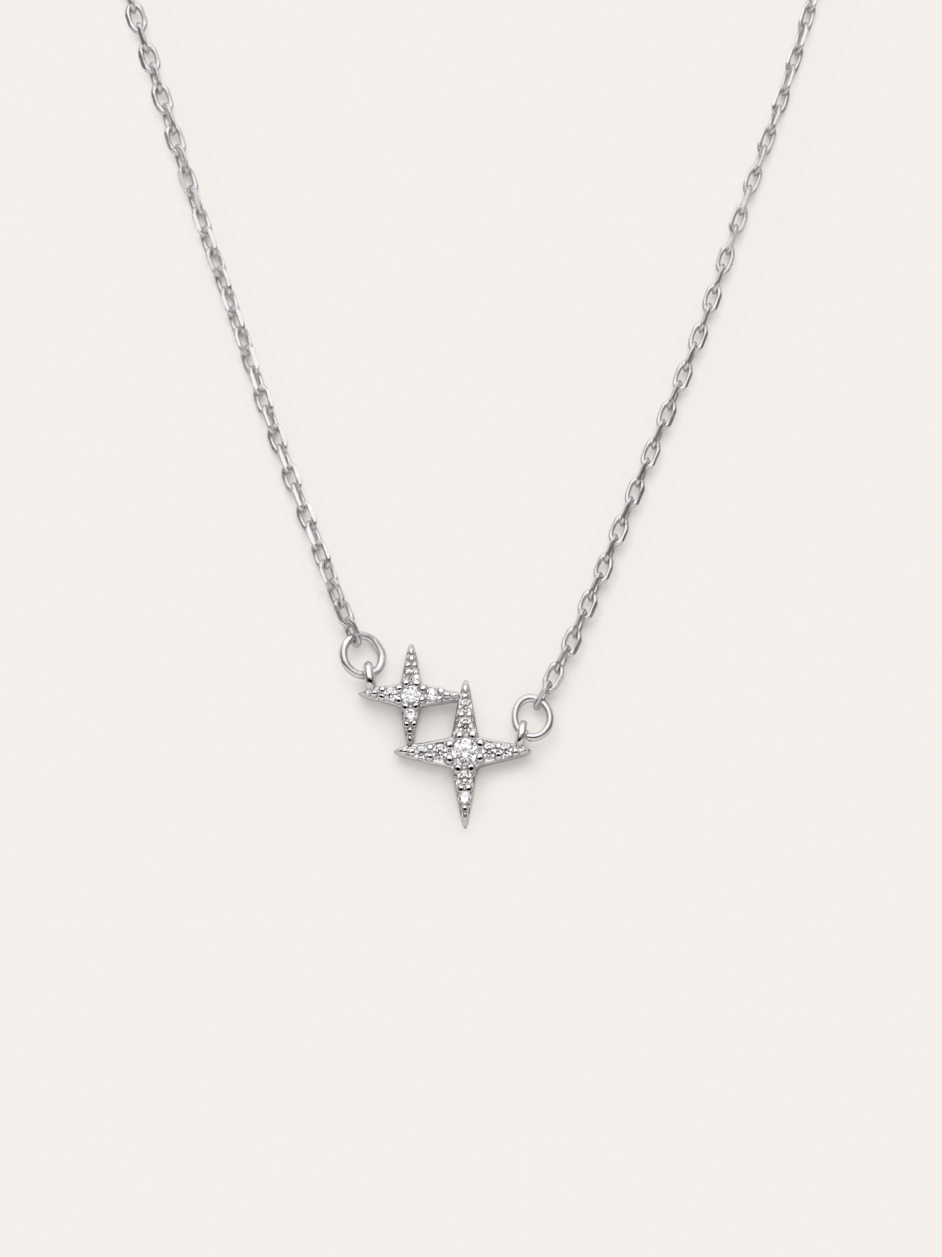 Duo Spark Silver Necklace