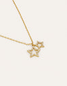 Collar Duo Stars Spark Plata Baño Oro