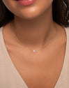 Duo Stars Gold-Plated Necklace - puesto en modelo