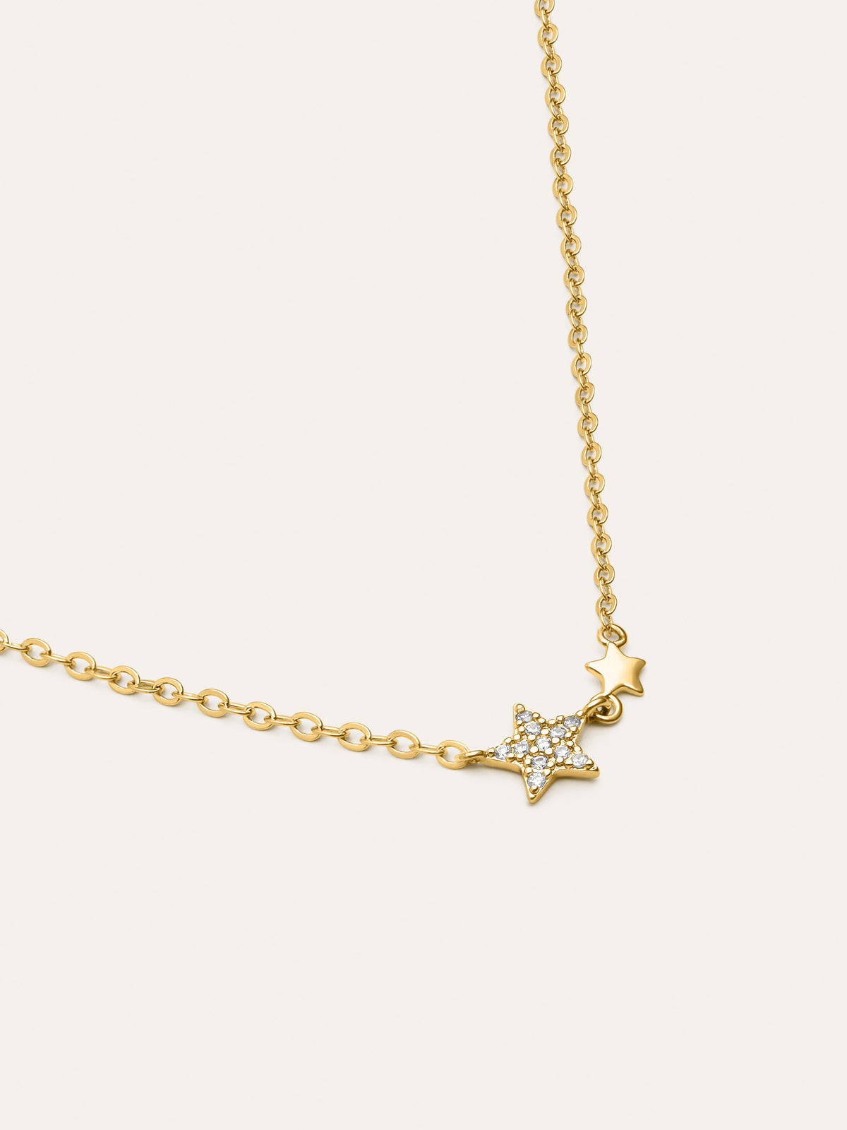 Imagen detalle de Duo Stars Gold-Plated Necklace