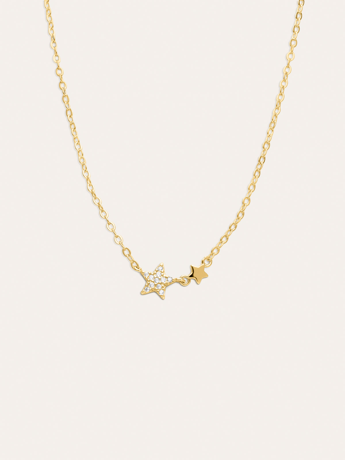 Duo Stars Gold-Plated Necklace