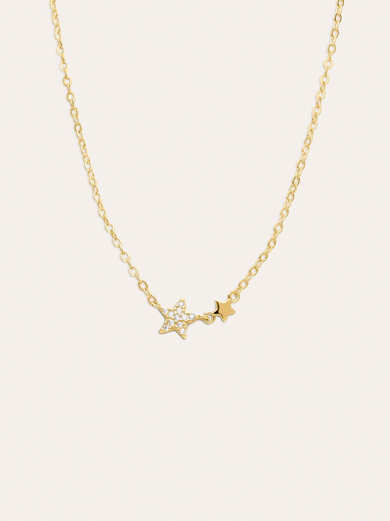 Duo Stars Gold-Plated Necklace