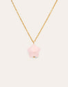Rose Quartz Star Necklace Steel Gold Plated