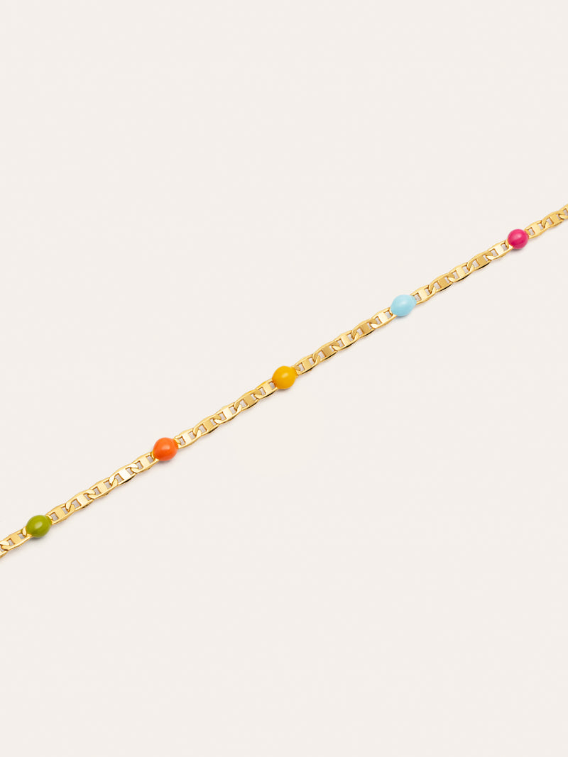 Fine Enamel Colors Gold Necklace 