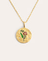 Medallion Flower Blossom Gold Necklace