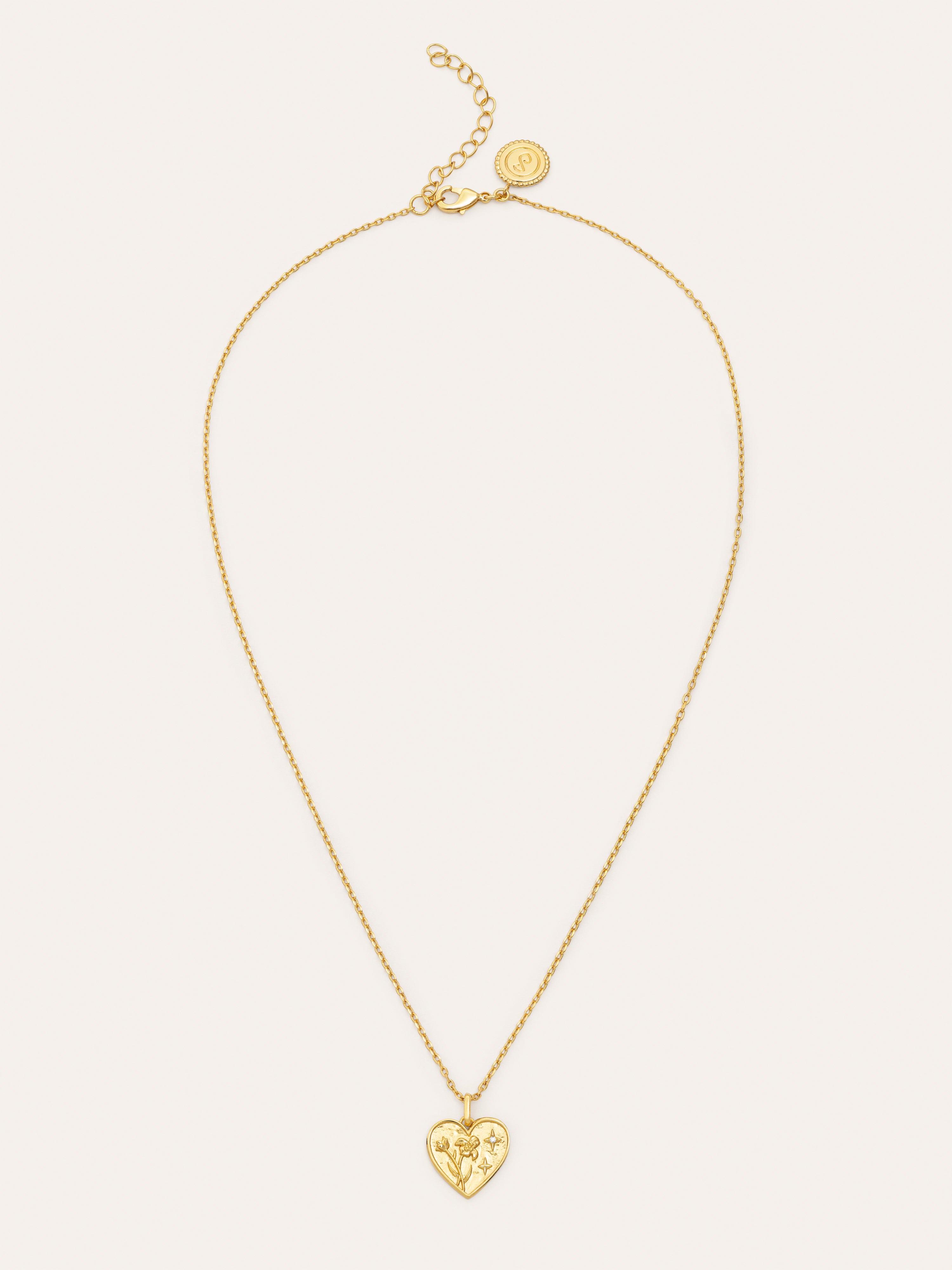 Collar Flower Heart Baño Oro