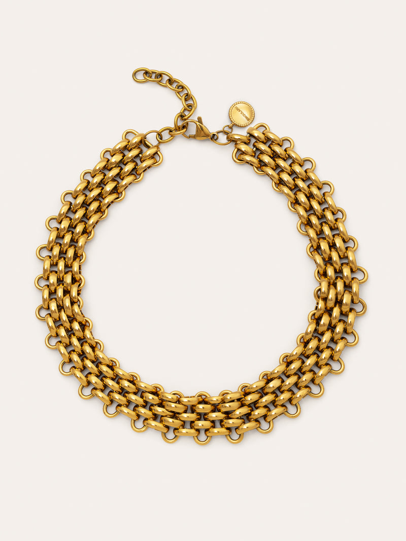 Choker Galea Acero Baño Oro