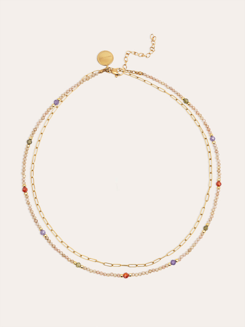 Long Glam Necklace Steel Gold Plated
