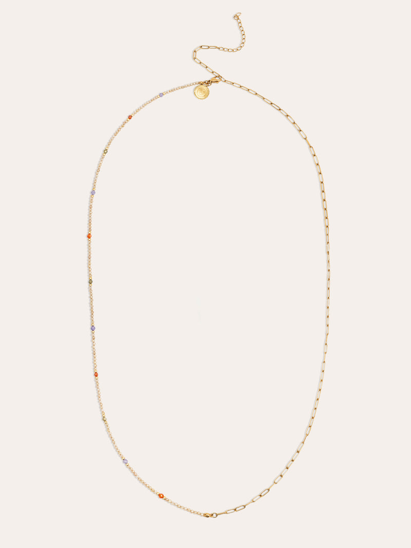 Long Glam Necklace Steel Gold Plated
