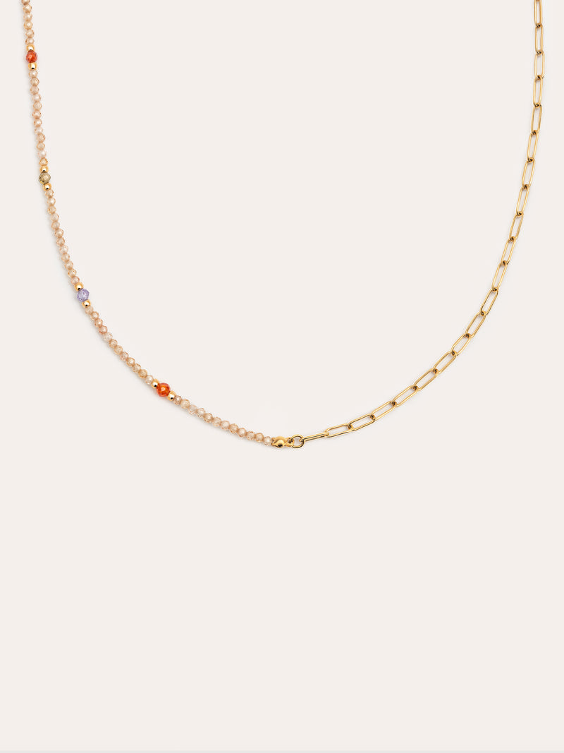 Long Glam Necklace Steel Gold Plated