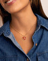Reversed Heart Enamel Stainless Steel Necklace