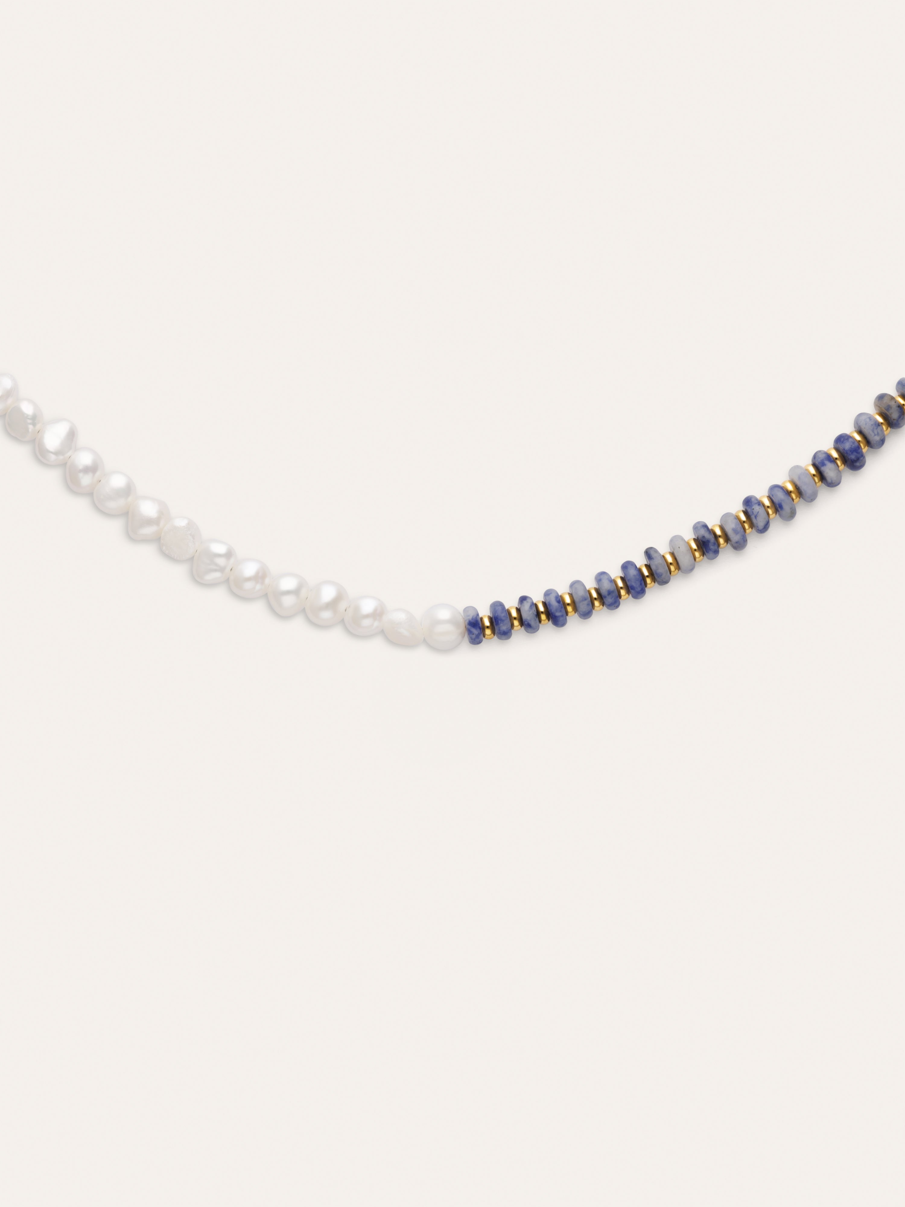 Collar Índigo Pearl Acero Baño Oro