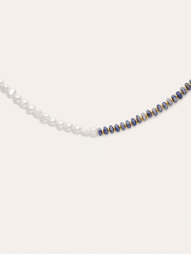 Collar Índigo Pearl Acero Baño Oro