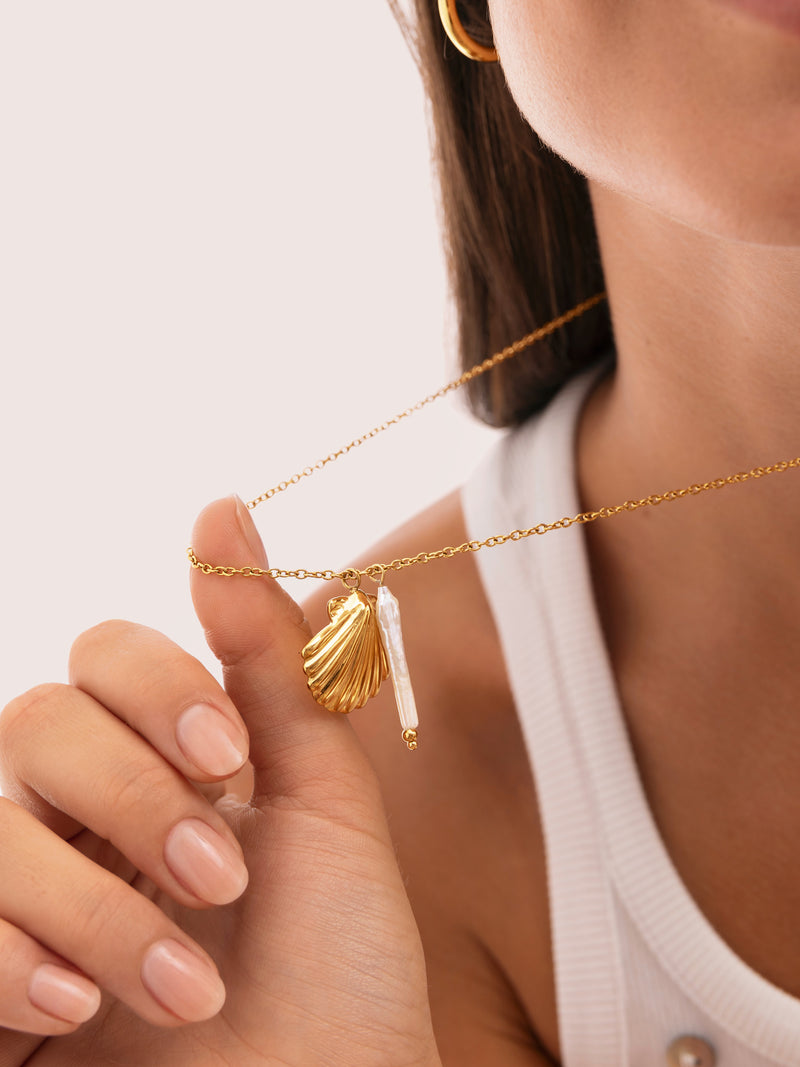Collana Irida Acciaio Placcato Oro