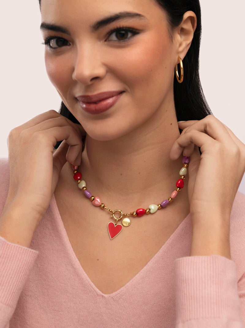 L'Amour à Paris Color Stainless Steel Gold Necklace
