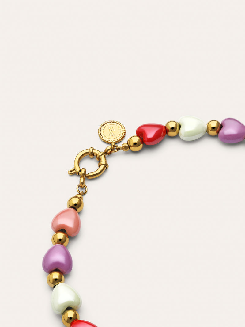 L'Amour à Paris Color Stainless Steel Gold Necklace