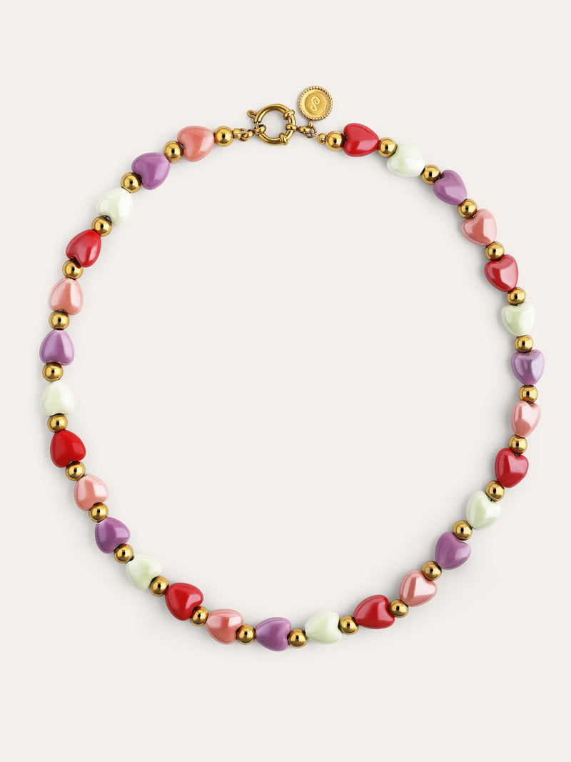 L'Amour à Paris Color Stainless Steel Gold Necklace