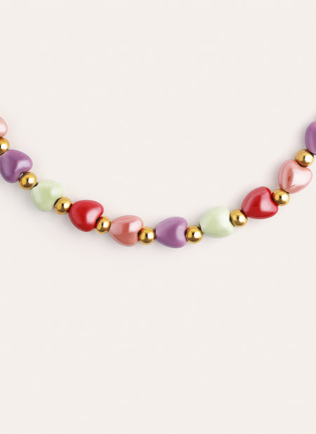 L'Amour à Paris Color Stainless Steel Gold Necklace