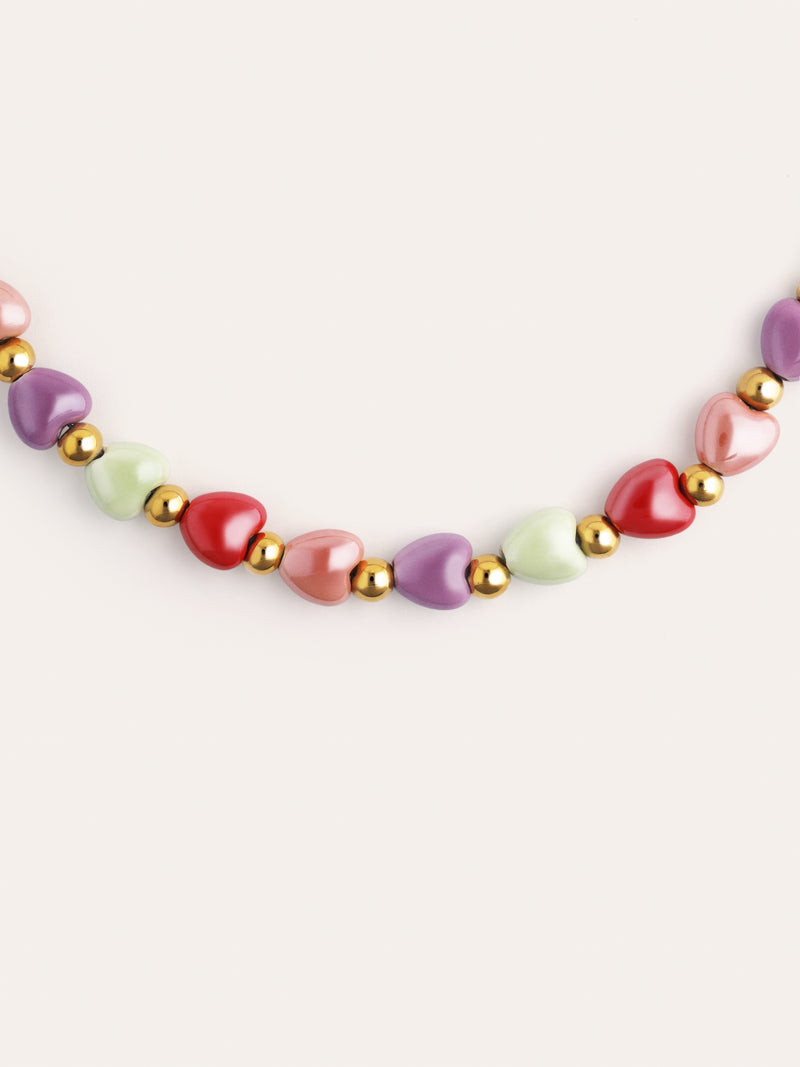 L'Amour à Paris Color Stainless Steel Gold Necklace