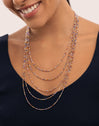 Long Crystals Cleopatra Stainless Steel Gold Necklace
