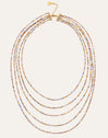 Long Crystals Cleopatra Stainless Steel Gold Necklace