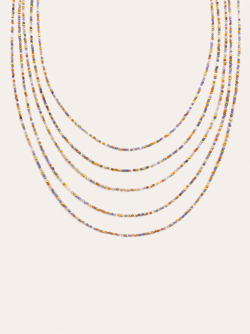 Collar Long Crystals Cleopatra Acero Baño Oro