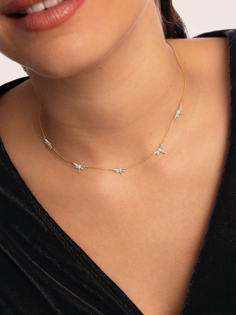 Dragonfly Gold Necklace 