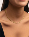 Lisse Sparkling Stainless Steel Gold Necklace