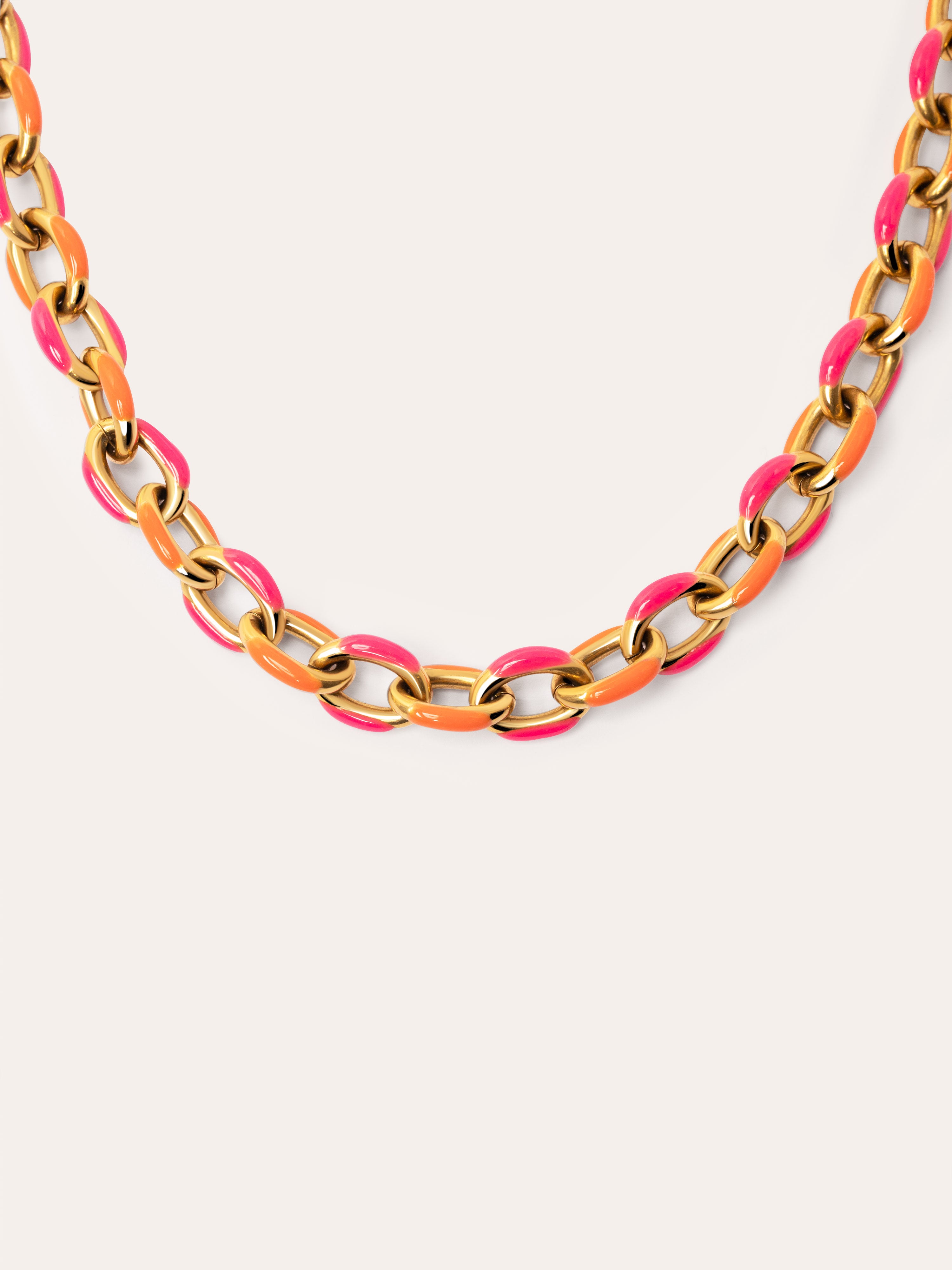 Link Tropical Stainless Steel Gold Necklace