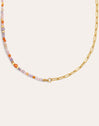 Long Crystal Summer Stainless Steel Gold Necklace 