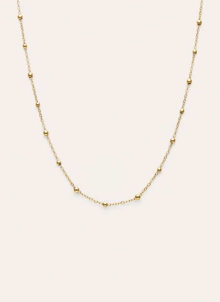 Long Dots Stainless Steel Gold Necklace