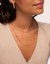 Collar Long Crystals Rainbow Acero Baño Oro