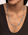 Long Crystal Sea Stainless Steel Gold Necklace