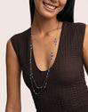 Long Crystal Sea Stainless Steel Gold Necklace