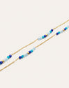 Long Crystal Sea Stainless Steel Gold Necklace