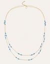 Long Crystal Sea Stainless Steel Gold Necklace