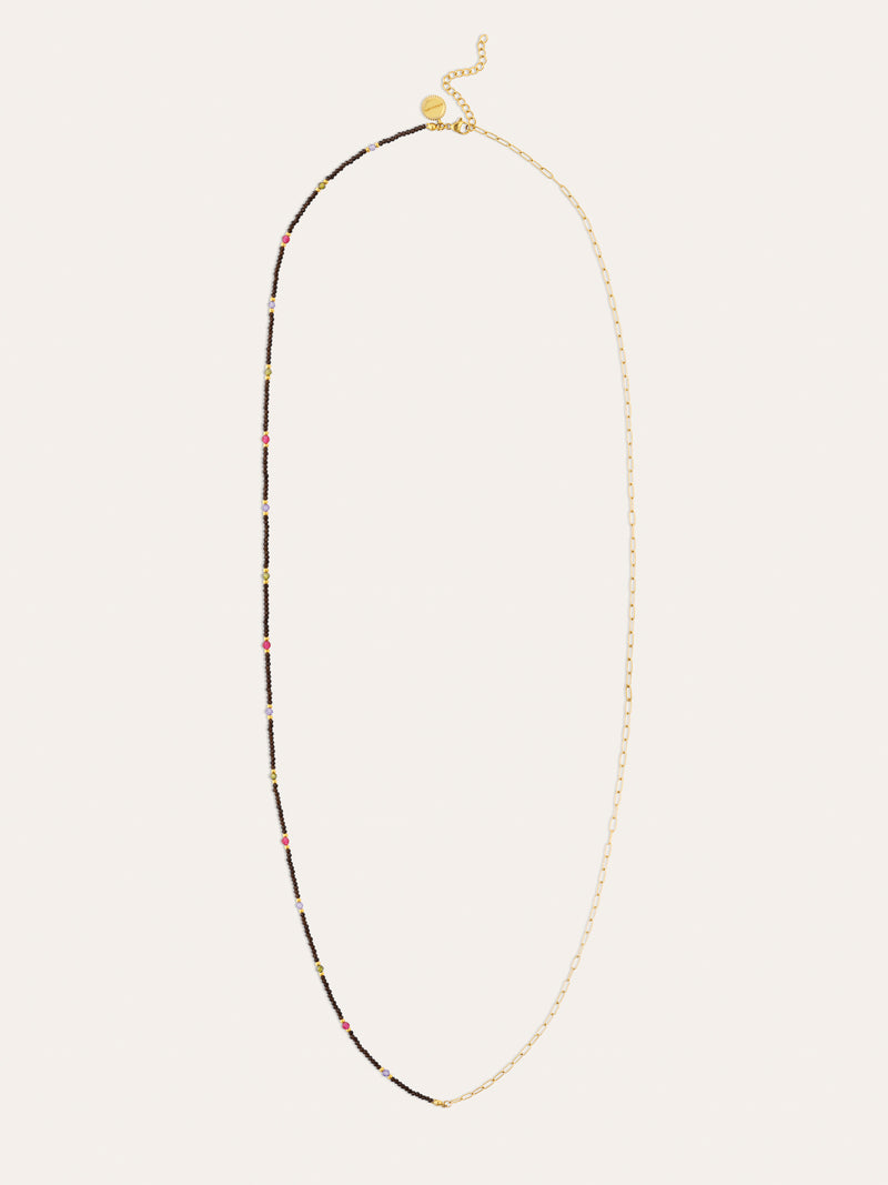 Collar Long Winter Glam Acero Baño Oro