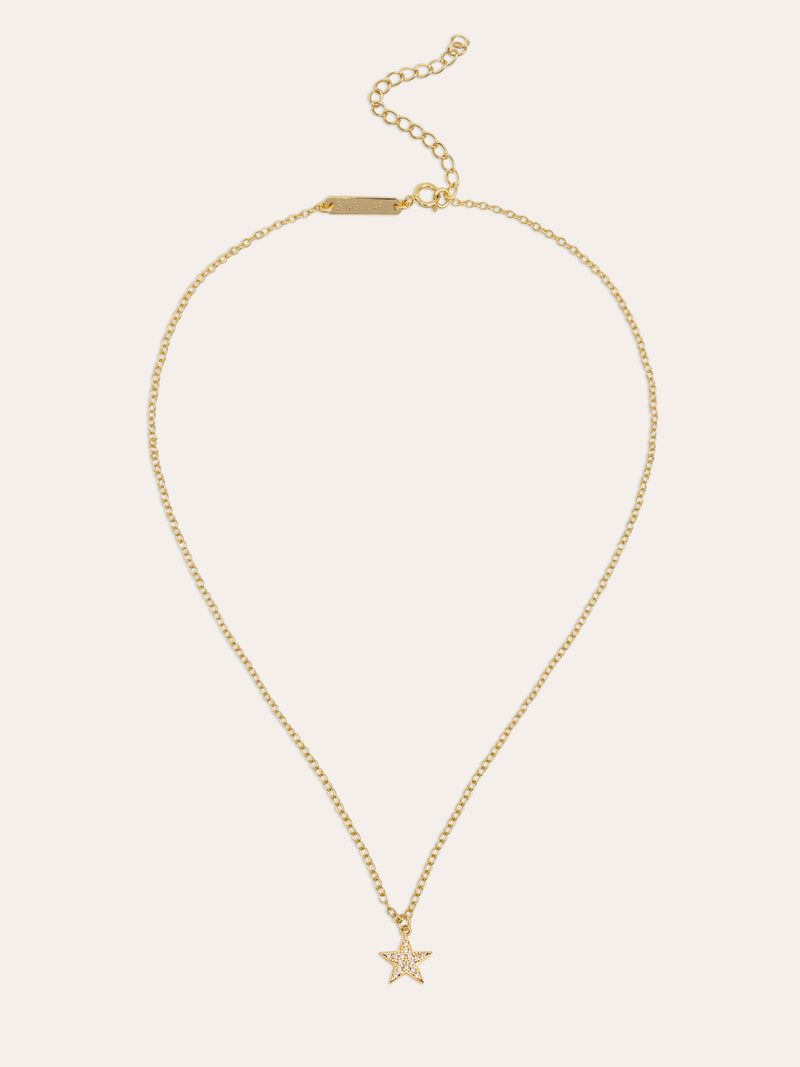 Collar Lyra Star Plata Baño Oro