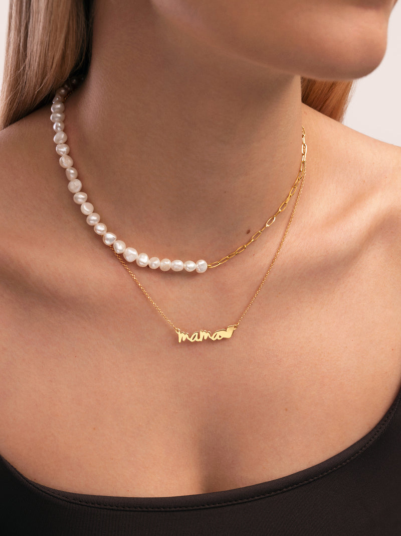 Mama Heart Gold Necklace