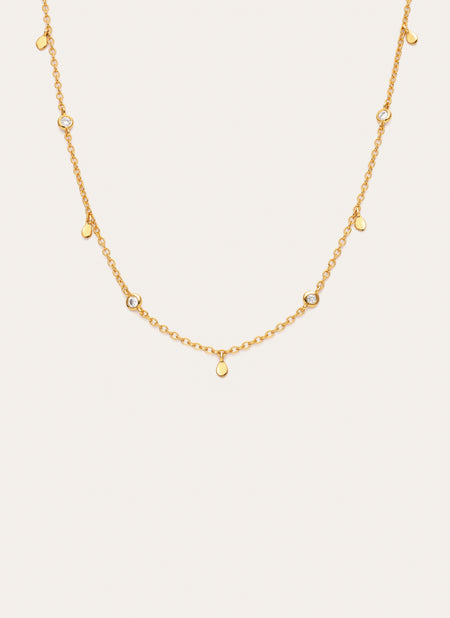 Collar Mini Spark Drop Baño Oro