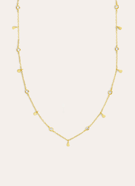 Mini Spark Drop Gold Necklace