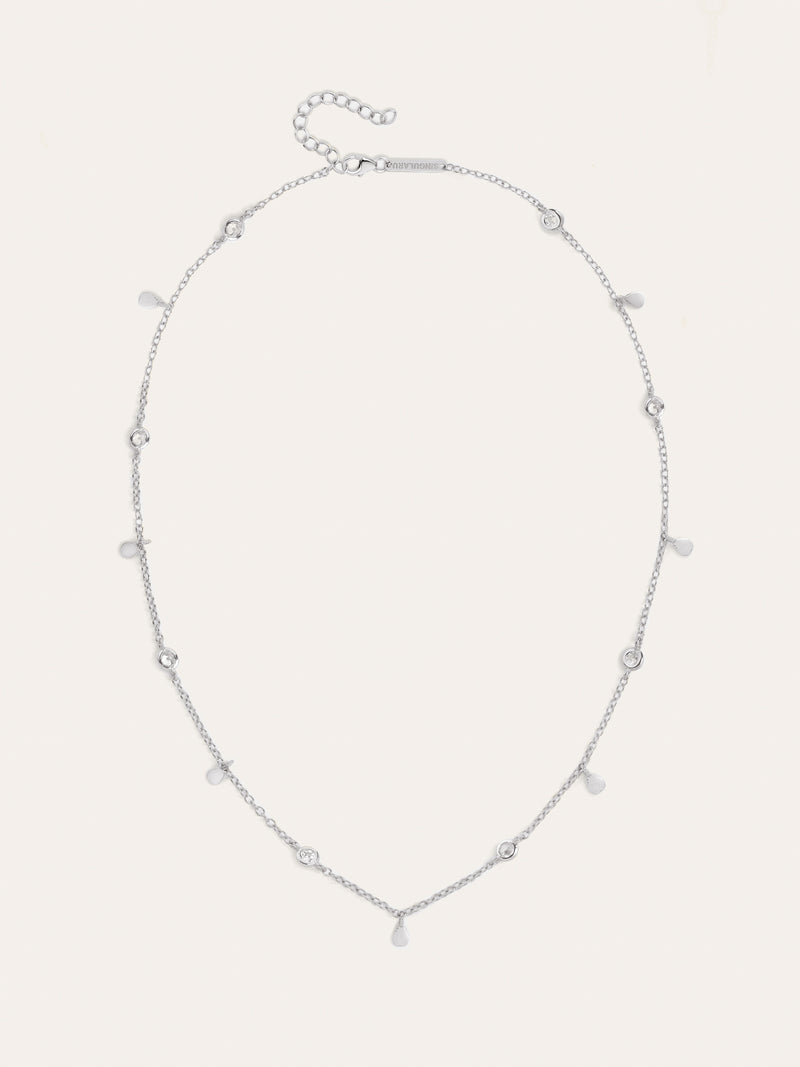 Mini Spark Drop Silver Necklace