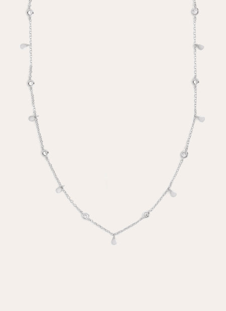 Mini Spark Drop Silver Necklace