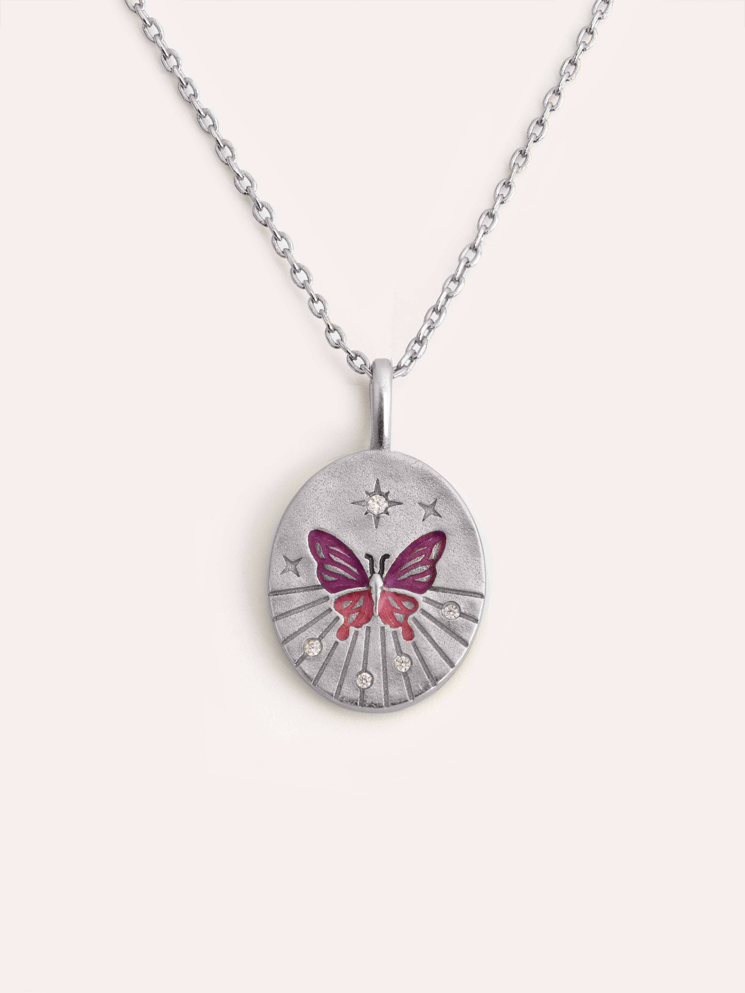 Collar Medallion Butterfly Rose