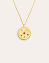 Medallion Spark Color Gold Necklace